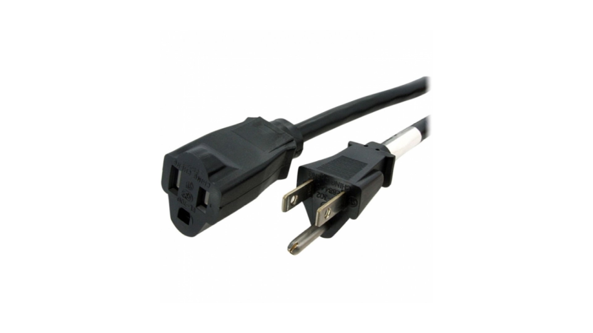 50' Black extension cord